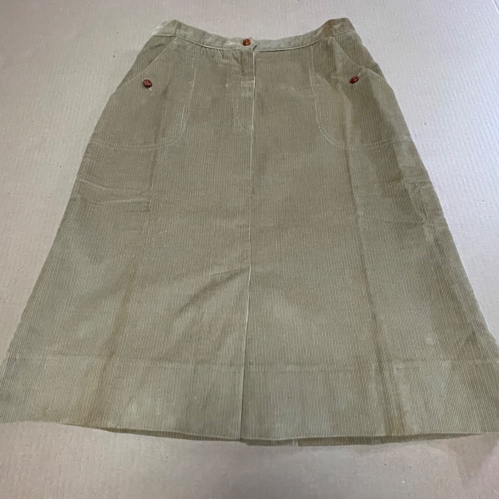 Vintage 70s Panther Corduroy Midi Skirt 15/16 Large 31 Waist ILGWU Union Made US